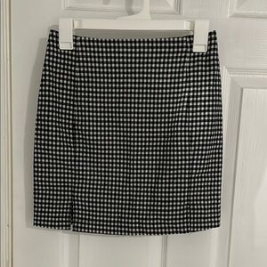 Classic Black and White Checkered Skirt